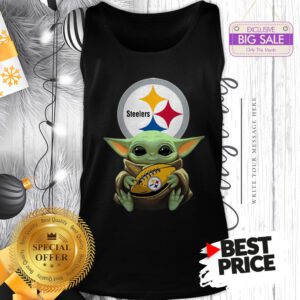Official Star Wars Football Baby Yoda Hug Pittsburgh Steelers Tank Top