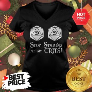 Official Stop Staring At My Crits V-Neck