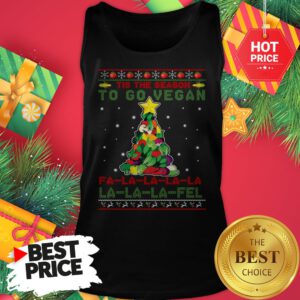 Official Tis The Season To Go Vegan Fa La La La Fel Ugly Christmas Tank Top