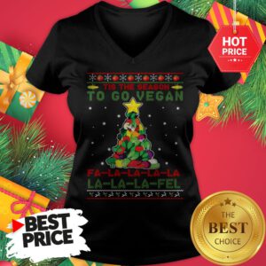 Official Tis The Season To Go Vegan Fa La La La Fel Ugly Christmas V-neck