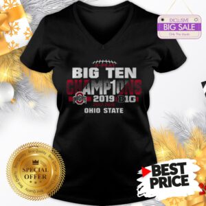 Official Top 2019 Big Ten Football Champions Ohio State Buckeyes V-Neck