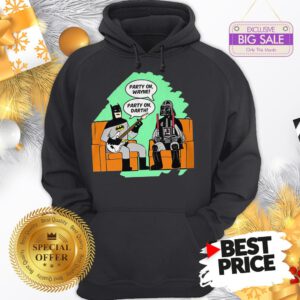 Official Top Mens Batman And Darth Vader Party On Wayne Party On Darth Hoodie