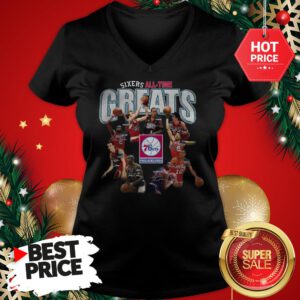 Official Top Philadelphia 76ers Sixers All Time Greats Signatures V-Neck