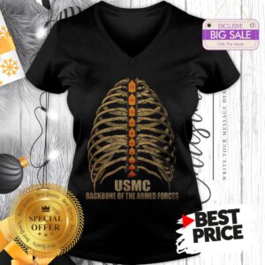 Official USMC Backbone Of The Armed Forces Vintage V-Neck