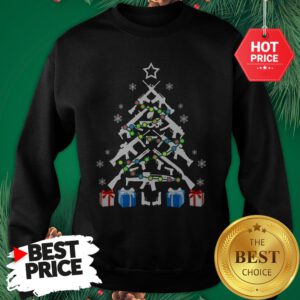 Official White Assault Rifle Handgun Christmas Gift Tree Sweatshirt