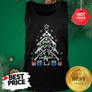 Official White Assault Rifle Handgun Christmas Gift Tree Tank Top