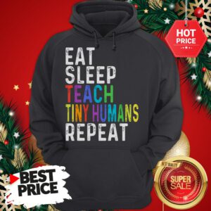Official Wonderful Eat Sleep Teach Tiny Humans Repeat LGBT Hoodie