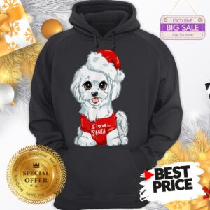 Official Wonderful Nice White Maltese Dog I Love Santa Puppy Dogs Christmas Gift Hoodie