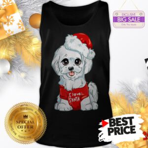 Official Wonderful Nice White Maltese Dog I Love Santa Puppy Dogs Christmas Gift Tank Top