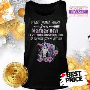 Official Wonderful Unicorn Forget Mama Shark I’m Mamacorn I Will Shank Horn Flower Tank Top