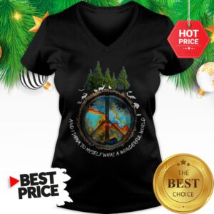 Peace Sign And I Think To Myself What A Wonderful World V-Neck