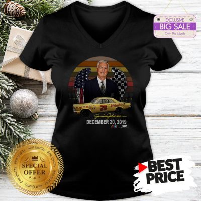Rip Junior Johnson Vintage Signature December 20 2019 Nascar V-Neck