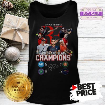 Simply Perfect Roger Federer 20 Grand Slam Champions Signature Tank Top