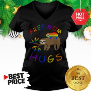 Sloth Free Mom Hugs LGBT Wonderful V-Neck