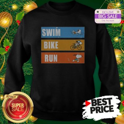 Snoopy Triathlon Swim Bike Run Sweatshirt