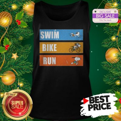 Snoopy Triathlon Swim Bike Run Tank Top