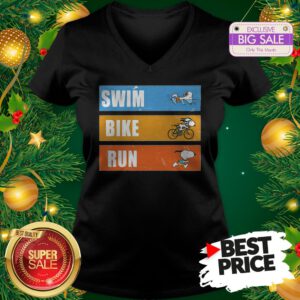 Snoopy Triathlon Swim Bike Run V-Neck
