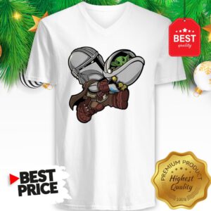 The Mandalorian Baby Yoda Kids Funny Bounty Bros V-neck