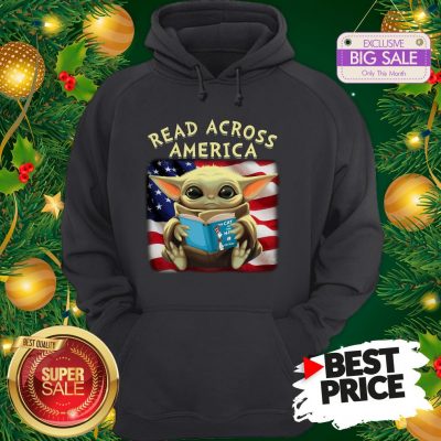 The Pretty Baby Yoda Read Across America Flag Hoodie