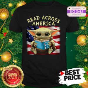 The Pretty Baby Yoda Read Across America Flag Shirt