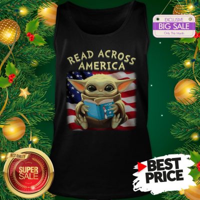 The Pretty Baby Yoda Read Across America Flag Tank Top