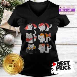 The Pretty Cats Mashup Sushi V-Neck