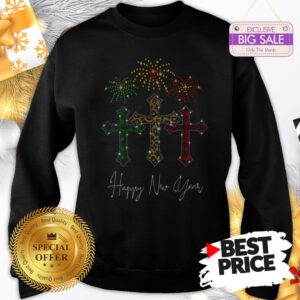 The Pretty Cross Jesus Happy New Year Fireworks Sweatshirt