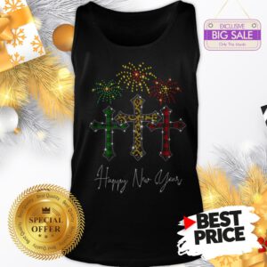 The Pretty Cross Jesus Happy New Year Fireworks Tank Top