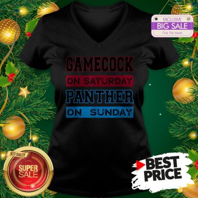 Top Gamecock On Saturday Panther On Sunday V-Neck