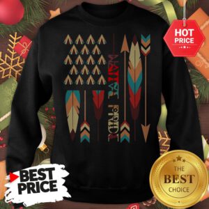 Top Native American Feather American Flag Apparel Sweatshirt