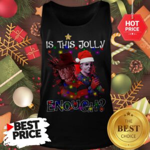 Wonderful Freddy Krueger Michael Myers Is This Jolly Enough Light Christmas Tank Top