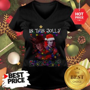 Wonderful Freddy Krueger Michael Myers Is This Jolly Enough Light Christmas V-neck