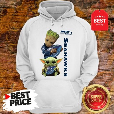 Baby Groot And Baby Yoda Hug Seattle Seahawks Star Wars Hoodie