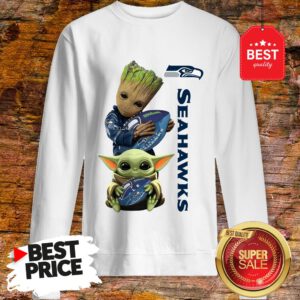 Baby Groot And Baby Yoda Hug Seattle Seahawks Star Wars Sweatshirt
