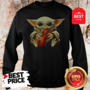 Beautiful Baby Yoda Hug Violin Sweatshirt