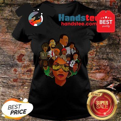 Black Women Powerful Roots Black History Month V-Neck