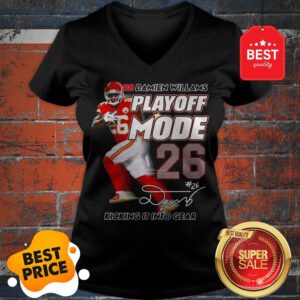 Hot Red Damien Williams Playoff Mode Chiefs V-Neck