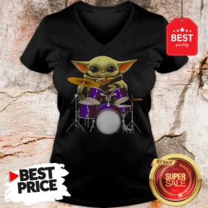 Official Baby Yoda Hug Drum V-Neck