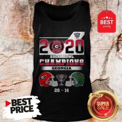 Official Georgia Bulldogs 2020 Sugar Bowl Champions Georgia 26 14 Tank Top