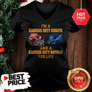 Official I’m A Kansas City Chiefs And A Kansas City Royals For Life V-Neck