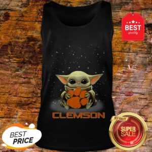 Official The Star Wars Baby Yoda Hug Clemson Tigers Tank Top