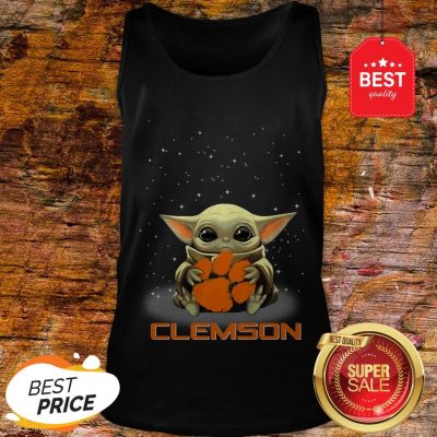 Official The Star Wars Baby Yoda Hug Clemson Tigers Tank Top