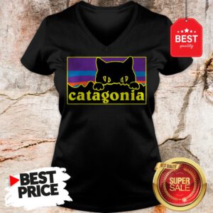 Official Top Catagonia Cat Meowntains V-Neck