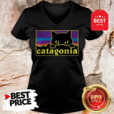 Official Top Catagonia Cat Meowntains V-Neck