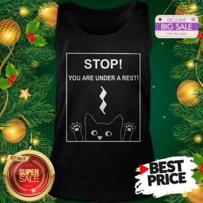 Stop You Are Under A Rest Funny Symbol Music Notes Musician Tank Top
