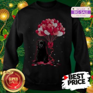 The Pretty Black Labrador Dog Love Balloons Heart Sweatshirt