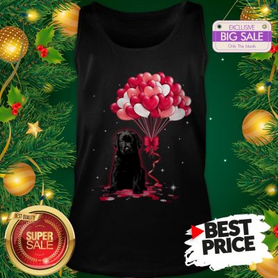 The Pretty Black Labrador Dog Love Balloons Heart Tank Top