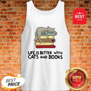 Tricou Pictat Manual Cats & Books Tank Top