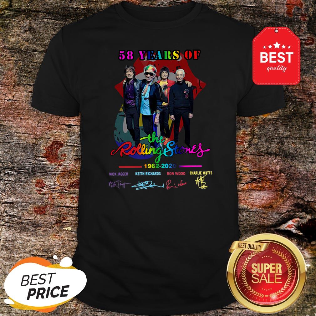 58 Years Of The Rolling Stones Logo 1962-2020 Signatures Shirt