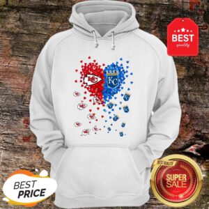 Kansas City Chiefs And Kansas City Royals Heart Tiny Heart Shape Hoodie